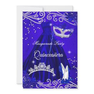 Quinceanera Royal Masquerade Blue Dress Heels