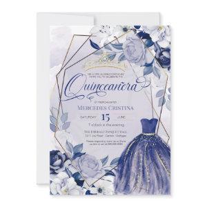 Quinceañera royal navy blue elegant fancy Tiara