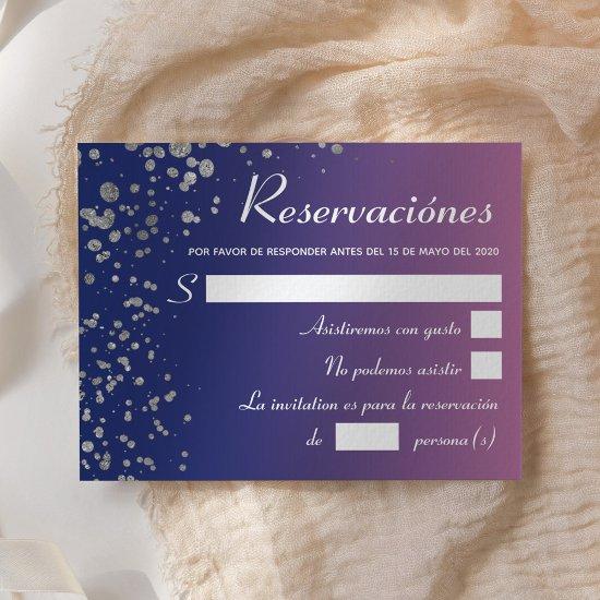 Quinceanera Royal Pink Silver Spanish Reservacion