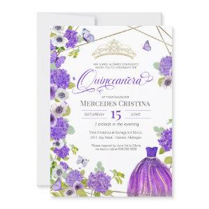 Quinceañera Royal Purple Garden butterfly Tiara