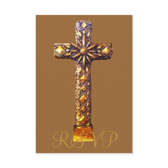 Quinceanera RSVP 15th Birthday Gold Cross