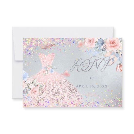 Quinceanera RSVP Blush Pin Glitter Gown