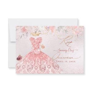 Quinceanera RSVP Blush Pink Dress Save The Date