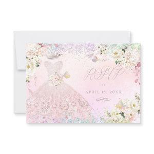 Quinceanera RSVP Blush Pink Gown Holographic Dream