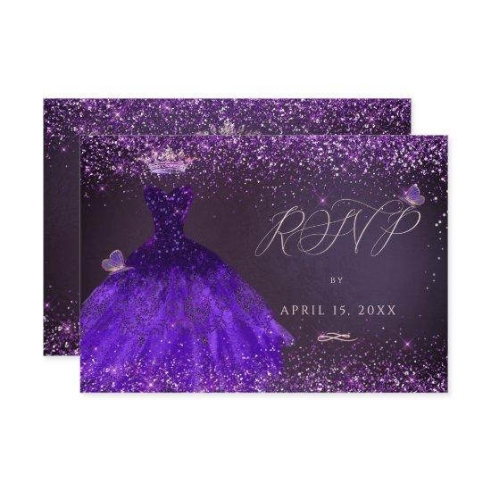 Quinceanera RSVP Butterfly Ultra Violet Gown