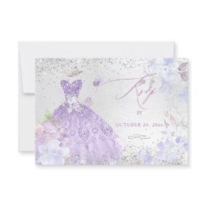 Quinceanera RSVP Dusty Purple Glitter Gown