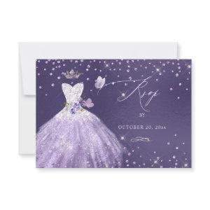 Quinceanera RSVP Dusty Purple Glitter Gown