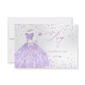 Quinceanera RSVP Dusty Purple Glitter Gown