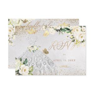 Quinceanera RSVP Silver Glitter Gown