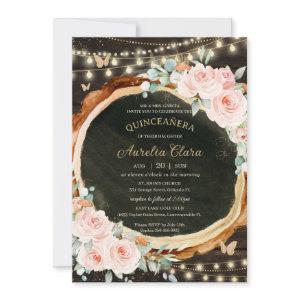 Quinceañera Rustic Blush Floral Enchanted Forest