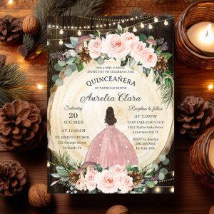 Quinceanera Rustic Blush Floral Enchanted Forest