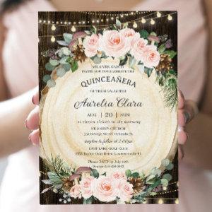 Quinceañera Rustic Blush Floral Enchanted Forest