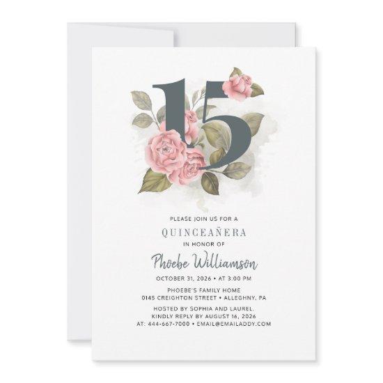 Quinceanera Rustic Floral 15th Birthday