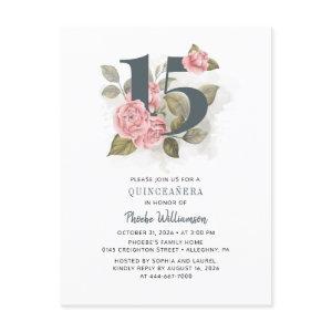 Quinceanera Rustic Floral 15th Birthday  Postcard