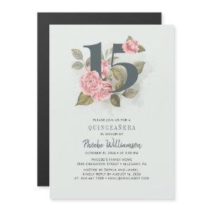 Quinceanera Rustic Floral 15th Birthday Magnetic