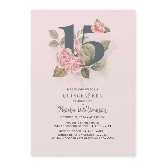 Quinceanera Rustic Floral 15th Birthday Magnetic