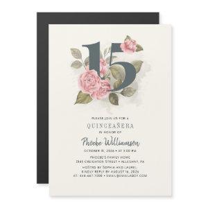 Quinceanera Rustic Floral 15th Birthday Magnetic