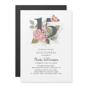 Quinceanera Rustic Floral 15th Birthday Magnetic