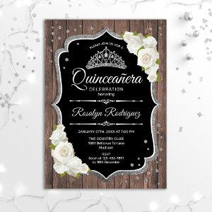 Quinceanera - Rustic Wood Silver White