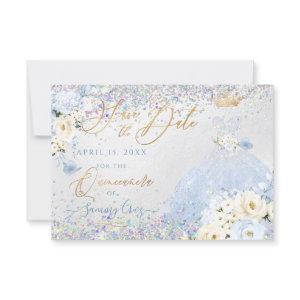 Quinceanera Save Date Holographic Confetti
