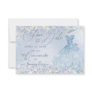 Quinceanera Save Date Holographic Confetti