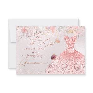 Quinceanera Save the Date Blush Pink Dress