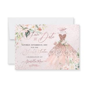 Quinceanera Save the Date Rose Gold Sweet 16