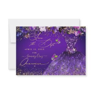 Quinceanera Save the Date Violet Purple Dress