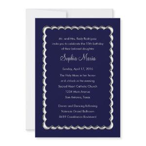 Quinceanera Scallop Change Navy Blue to Any Color