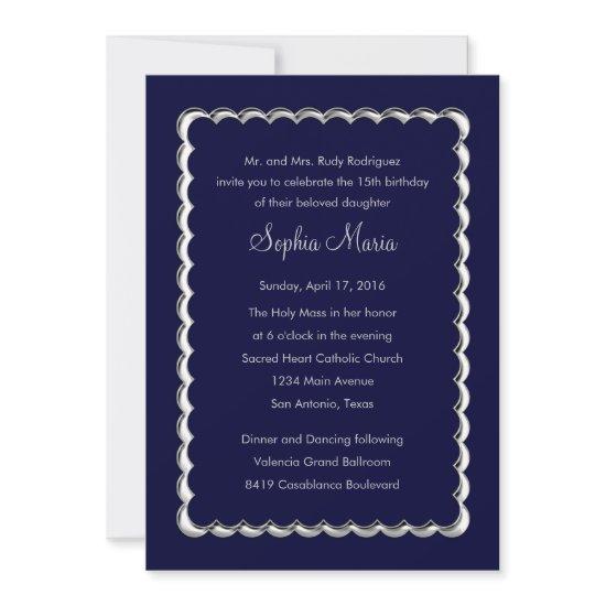 Quinceanera Scallop Change Navy Blue to Any Color