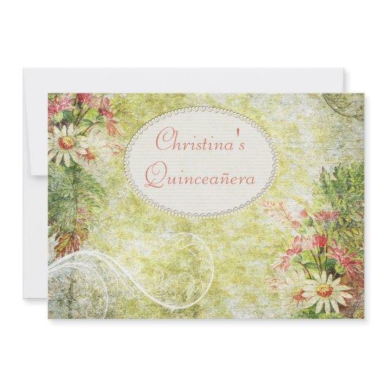 Quinceañera Shabby Chic Daisy & Wildflowers