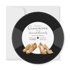 Quinceañera Shoes Vinyl Record Photo Golden
