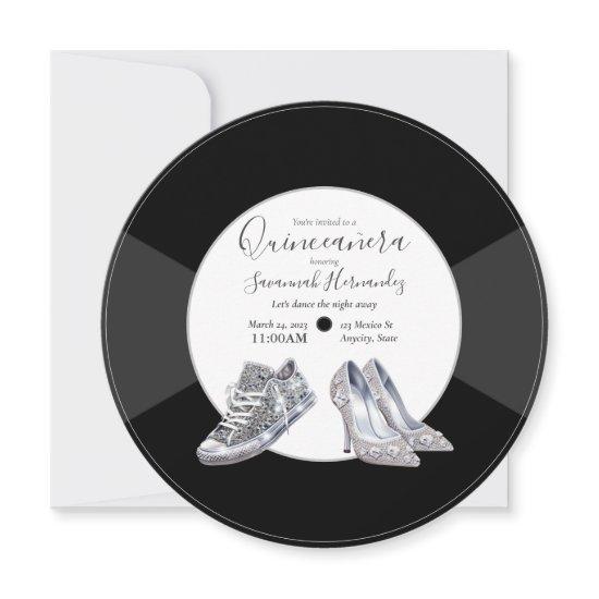 Quinceañera Shoes Vinyl Record Photo Silver