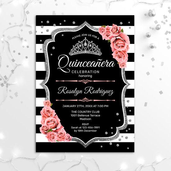 Quinceanera - Silver Black Blush Pink