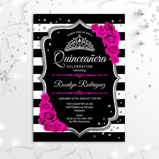 Quinceanera - Silver Black Pink
