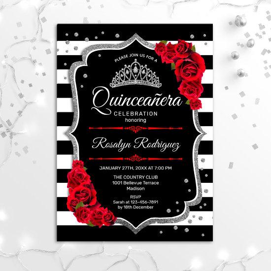 Quinceanera - Silver Black Red