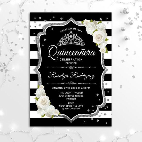 Quinceanera - Silver Black White