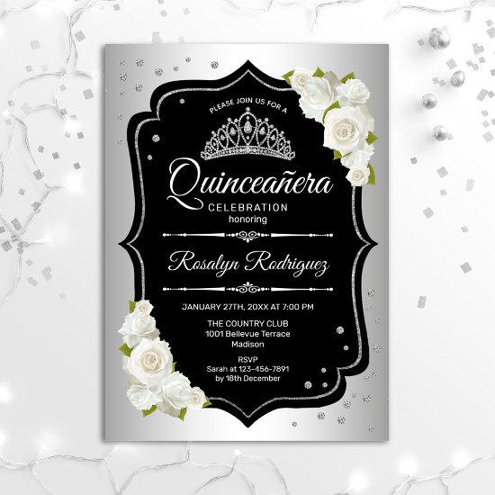 Quinceanera - Silver Black White