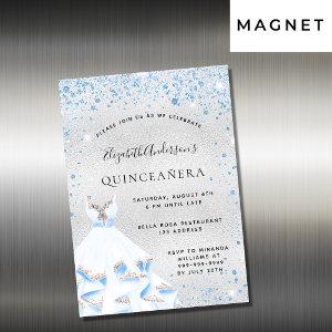Quinceanera silver blue dress  magnet