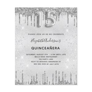 Quinceanera silver glitter budget
