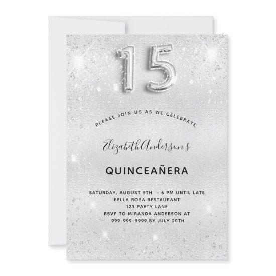 Quinceanera silver glitter elegant