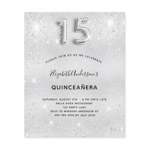 Quinceanera silver glitter