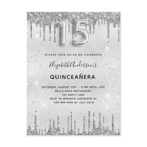 Quinceanera silver glitter