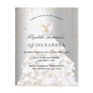 Quinceanera silver gold dress budget  flyer
