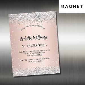 Quinceanera silver rose gold blush luxury magnetic