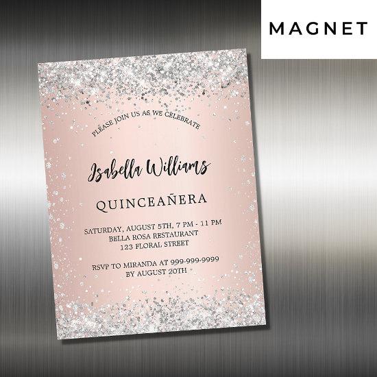 Quinceanera silver rose gold blush luxury magnetic