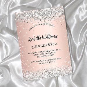 Quinceanera silver rose gold blush sparkles