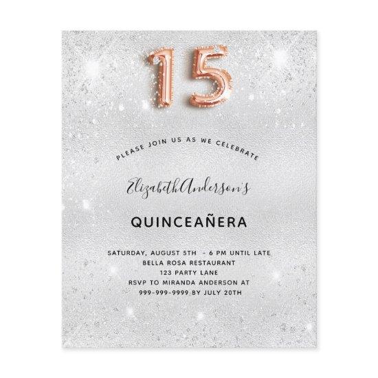 Quinceanera silver rose gold
