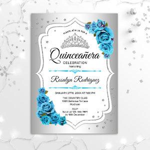Quinceanera - Silver White Blue