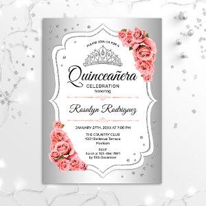 Quinceanera - Silver White Blush Pink